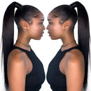 Sapphire Beauty Drawstring Brazilian Straight Ponytail Human Hair Remy Indian Hair Extensions Pony Tail For African American