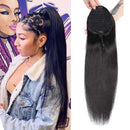 Sapphire Beauty Drawstring Brazilian Straight Ponytail Human Hair Remy Indian Hair Extensions Pony Tail For African American