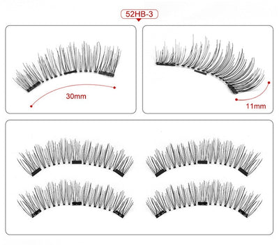 3D magnetic eyelashes With 3/4 Magnets handmade makeup Mink eyelashes extended false eyelashes Reusable false eyelashes Dropship