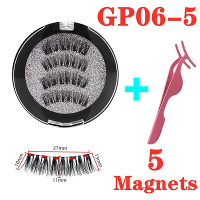 3D magnetic eyelashes With 3/4 Magnets handmade makeup Mink eyelashes extended false eyelashes Reusable false eyelashes Dropship